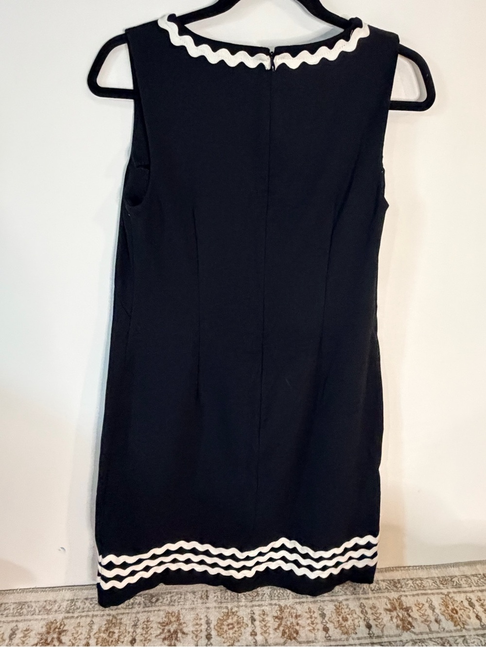 Talbots RICKRACK-TRIM PONTE SHIFT DRESS - Picture 7 of 7